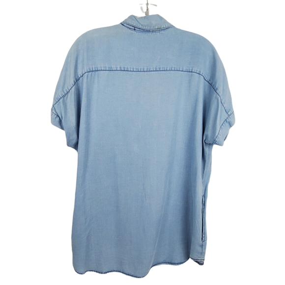 T&W DESIGNS Women's Button Down Chambray Tencel Shirt Sz S NWT - Picture 2 of 9
